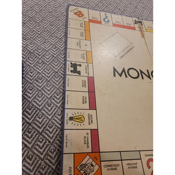 Vintage 1935 Blue Monopoly Board Game 99% Complete